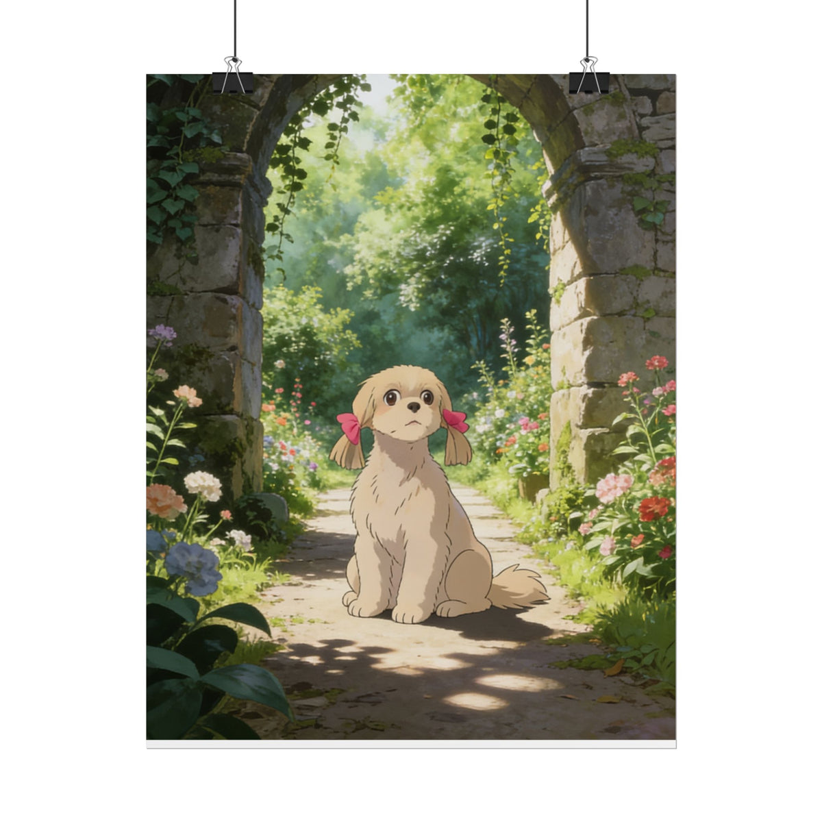 Custom Pet Poster – Rolled Dog Portrait Print (Multiple Styles)