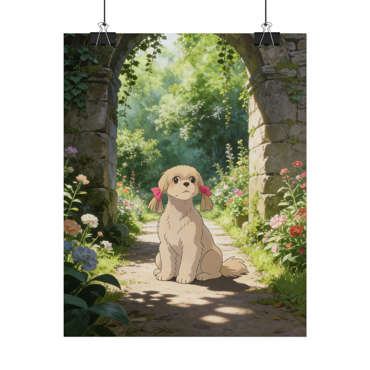 Custom Pet Poster – Rolled Dog Portrait Print (Multiple Styles)